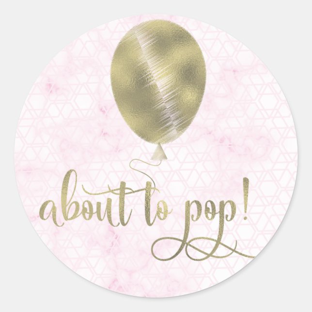 Sticker Rond Elégant sur le point de faire tomber Baby shower m (Devant)