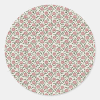 Sticker Rond Elegant Vintage Peony & Mossy Vine Watercolor