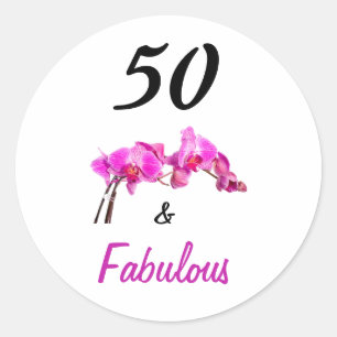 Sticker Rond Elégante 50 et fabuleuse photo d'orchidée noire ro