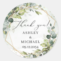 Elégante aquarelle verdure feuillage or mariage