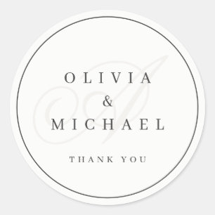 Sticker Rond Elégante calligraphie classique vintage mariage fa