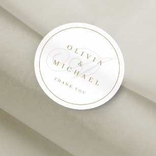 Sticker Rond Elégante calligraphie classique vintage mariage fa