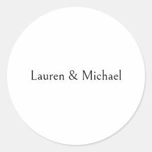 Sticker Rond Élégante calligraphie minimaliste mariage noir bla