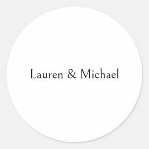 Sticker Rond Élégante calligraphie minimaliste mariage noir bla