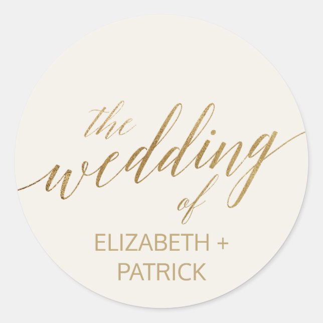 Sticker Rond Élégante calligraphie Or | Phoques d'enveloppe en  (Devant)