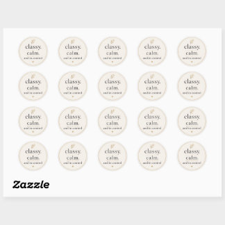 Sticker Rond Élégante Calme & En Contrôle Esthétique Féminine D