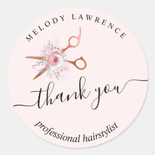 Sticker Rond Elégante coiffeuse rose en cuivre