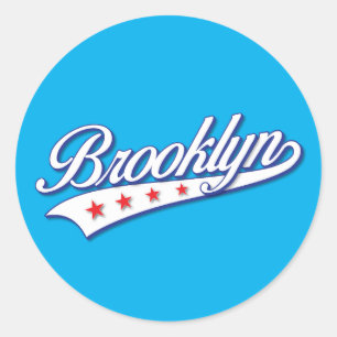 Sticker Rond Elégante couleur bleue Brooklyn Swoosh Conception 