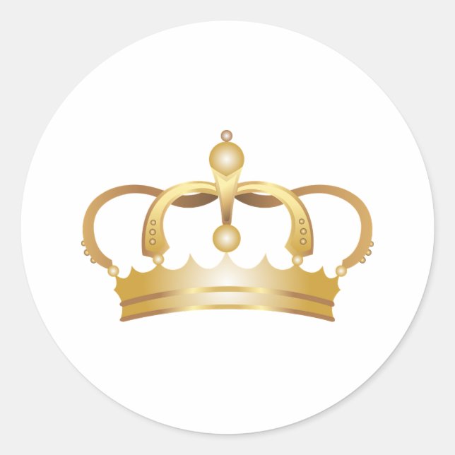 Sticker Rond Élégante Couronne d'or royale (Devant)
