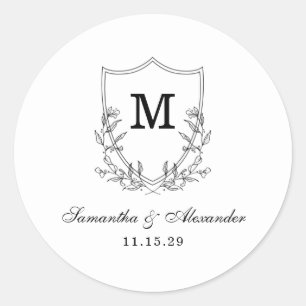 Sticker Rond Élégante crête noire et blanche