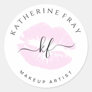 Sticker Rond Élégante écriture manuscrite calligraphie lèvres r