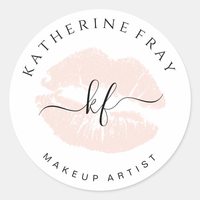 Sticker Rond Élégante écriture manuscrite calligraphie lèvres r (Devant)