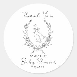 Sticker Rond Élégante et chic, fête de bébé pour un petit foui