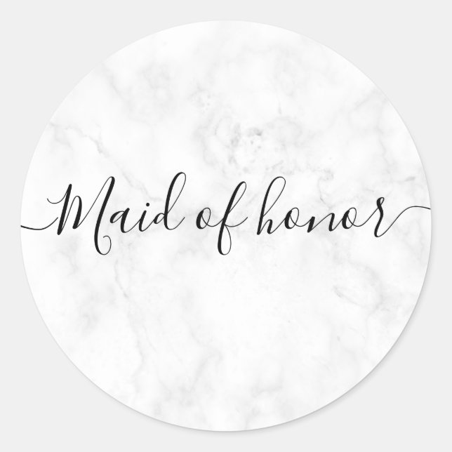 Sticker Rond Élégante et moderne domestique en marbre blanc (Devant)