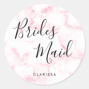 Sticker Rond Élégante et moderne femme de chambre en marbre ros