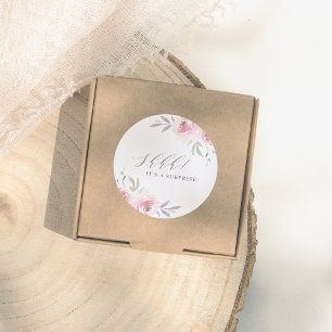Sticker Rond Élégante fête d'anniversaire de la Surprise floral