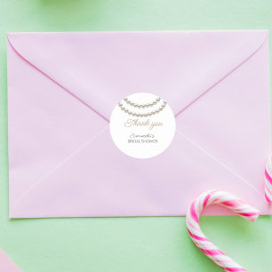 Sticker Rond Élégante Fête de Mariage Perle 