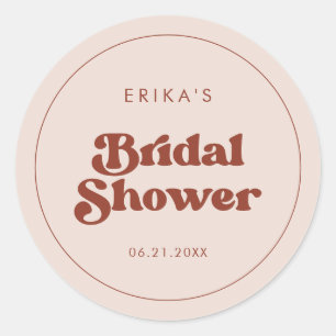 Sticker Rond Élégante Fête de Mariage rétro Rose pêche