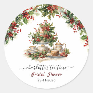 Sticker Rond Élégante fête de thé pour un Shower de mariage de 