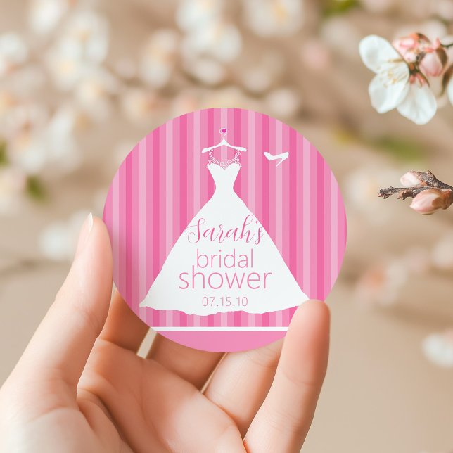 Sticker Rond Élégante Fête des mariées Mariage rose (Créateur téléchargé)