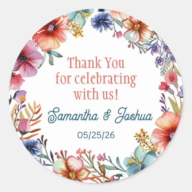 Sticker Rond Elégante invitation de mariage Sceau (Devant)