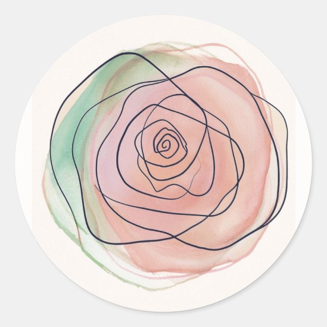 Sticker Rond Elégante invitation de mariage Sceau rose (Devant)