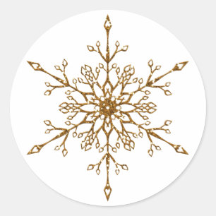 Sticker Rond Élégante Parties scintillant d'or Fête de Noël