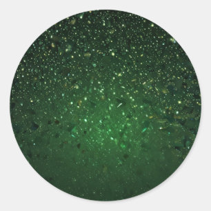 Sticker Rond Élégante Parties scintillant verte Ajouter un text