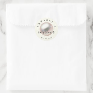 Sticker Rond Élégante Perle Petit Trésor Chic Baby Shower