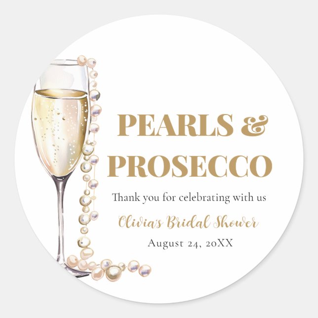Sticker Rond Elégante perles d'or et Fête des mariées de poursu (Devant)