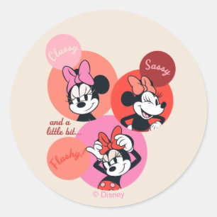 Sticker Rond Élégante, Sassy et un peu tape-à-l'œil Minnie
