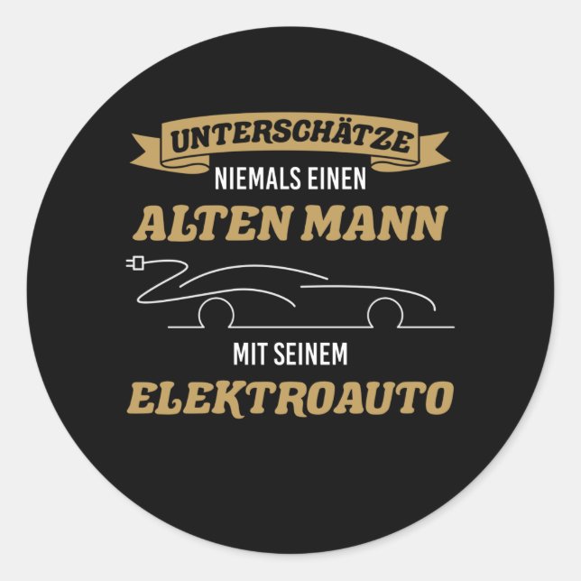 Sticker Rond Elektroauto Elektro Auto Mobilist Pour E Mobilist (Devant)