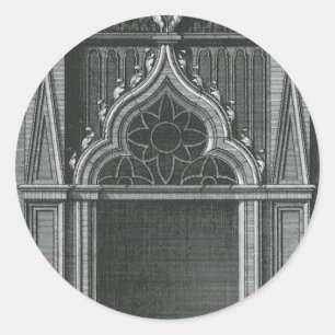 Sticker Rond Élément architectural ancien, porte gothique