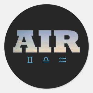 Sticker Rond Élément d'air avec signaux Zodiac