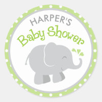 Élément de douche éléphant gris à pois verts