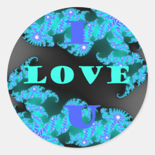 Sticker Rond Éléments d'amour cosmique Imprimer