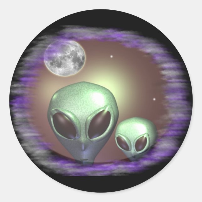 Sticker Rond Éléments gris Aliens (Devant)