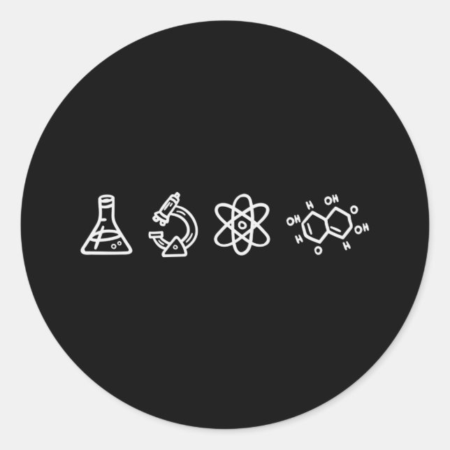Sticker Rond Éléments scientifiques (Devant)