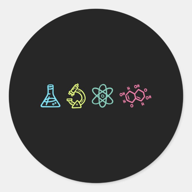 Sticker Rond Éléments scientifiques (Devant)