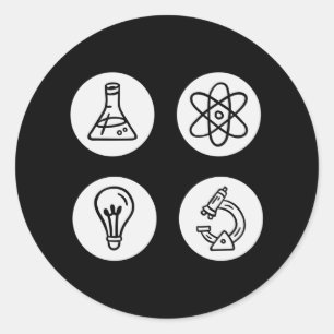 Sticker Rond Éléments scientifiques