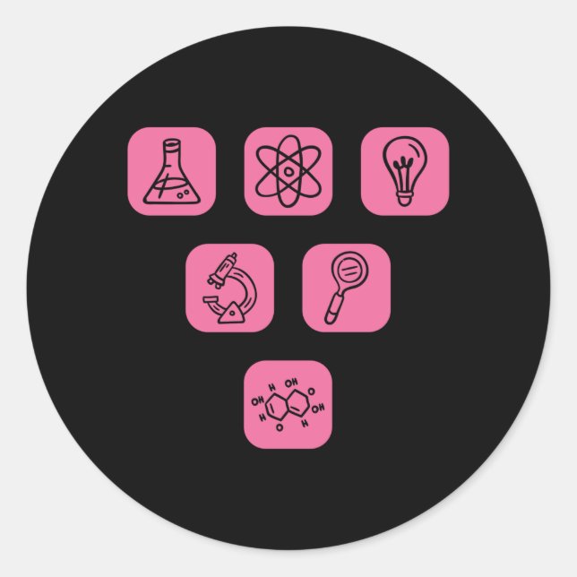 Sticker Rond Éléments scientifiques (Devant)