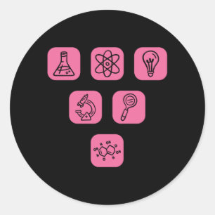 Sticker Rond Éléments scientifiques