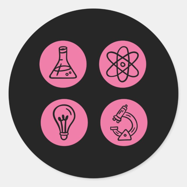 Sticker Rond Éléments scientifiques (Devant)