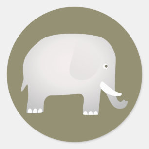 Sticker Rond Eléphant