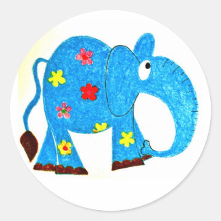 Sticker Rond Eléphant