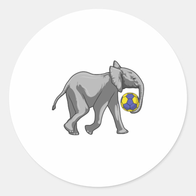 Sticker Rond Elephant à Handball Sports (Devant)