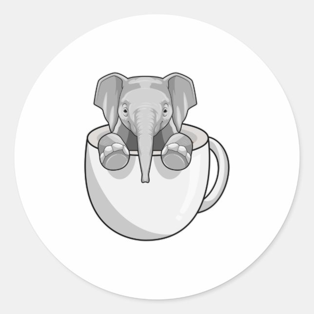 Sticker Rond Elephant avec la coupe (Devant)