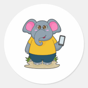 Sticker Rond Eléphant avec mobile