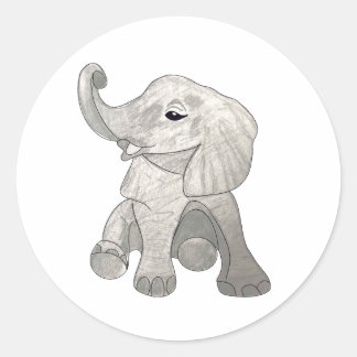 Sticker Rond Eléphant bébé
