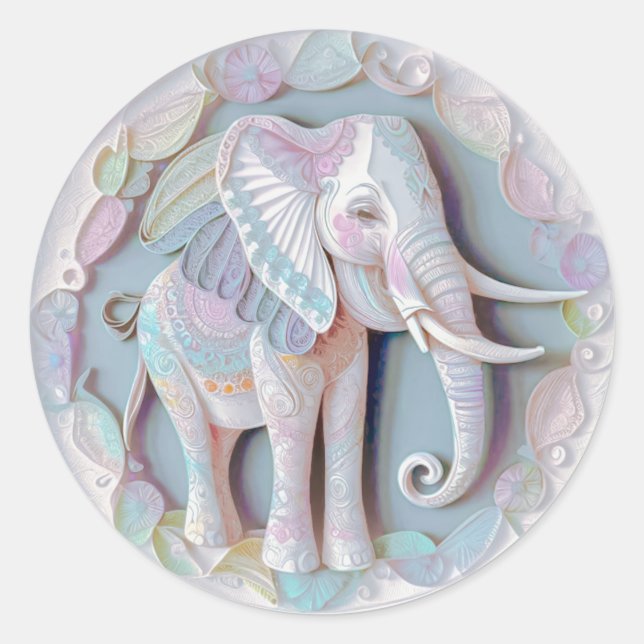 Sticker Rond Eléphant bébé (Devant)
